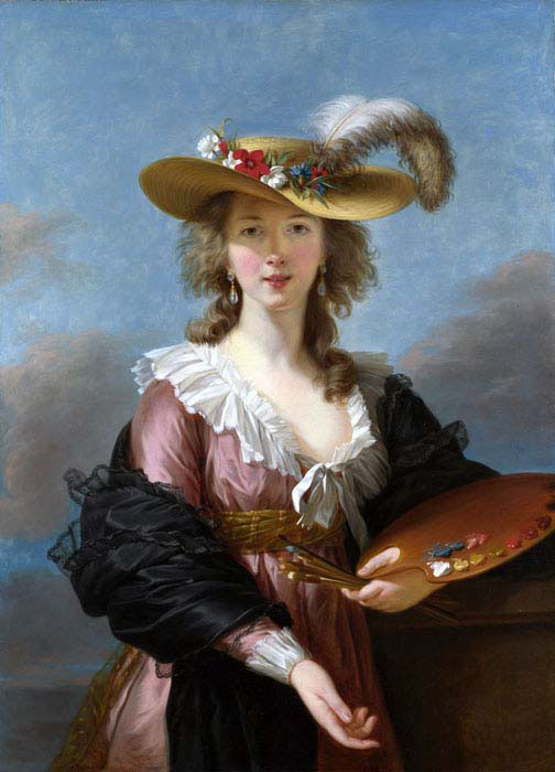 self portrait in a straw hat